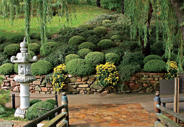 Подпорные стенки отлично выделяют сад в японском и романтическом стиле
